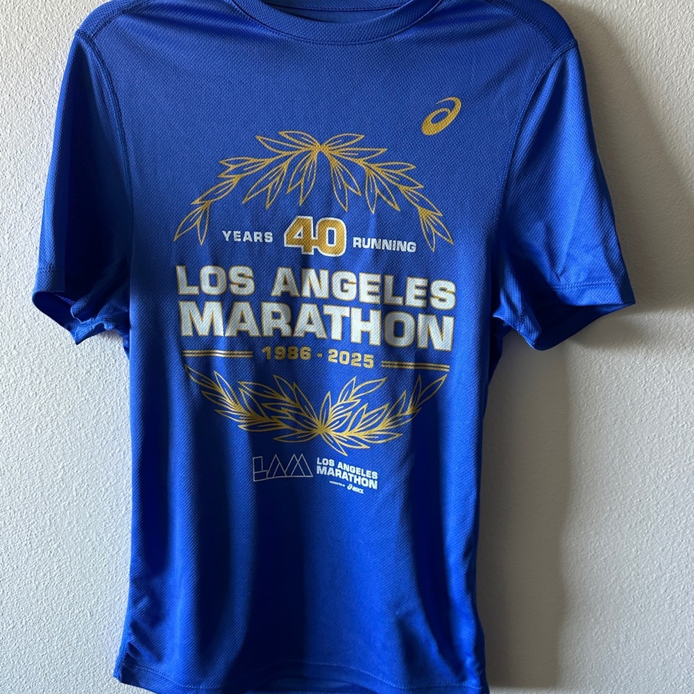 Asics Blue Los Angeles Marathon 2025 Finisher Tee Shirt